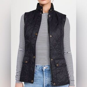 Talbots 3X Black Quilted Snap-Front Vest with Pockets